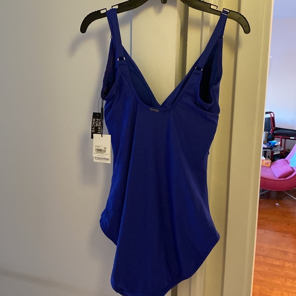 Women’s New one piece bathing suit calvin klien blue size 10 - Picture 7 of 7